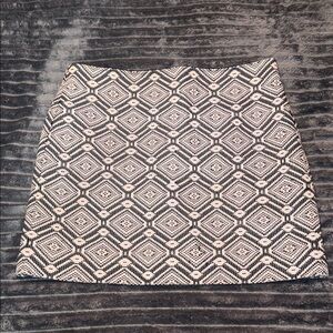J. Crew Black and White Geometric Skirt